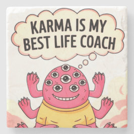 Karma is mijn beste coach stenen onderzetter