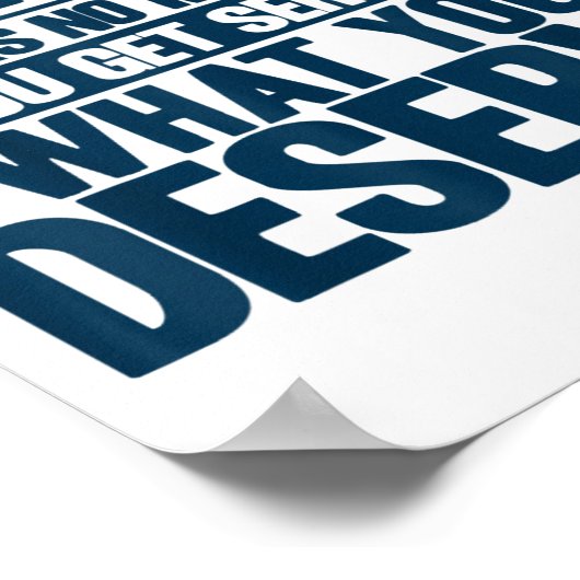 Karma Karma Heeft Geen Menu Inspirerend Gezegde Poster (Hoek)