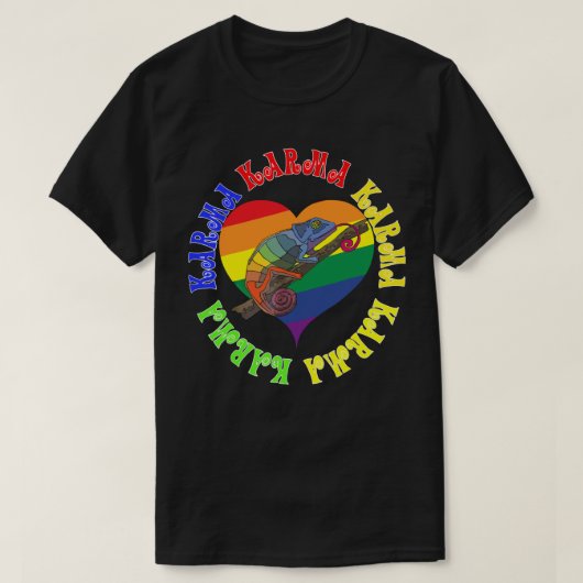 Karma Karma Regenboog Kameleon Hart T-shirt (Design voorkant)