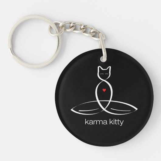 Karma Kat - Regelmatige stijltekst. Sleutelhanger (Voorkant)