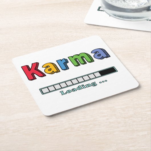 Karma Loading.. Onderzetter Square Paper (Schuin)