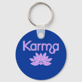 Karma met Lotus Flower Tshirt Sleutelhanger (Voorkant)