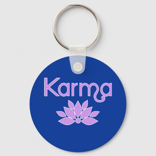 Karma met Lotus Flower Tshirt Sleutelhanger (Voorkant)
