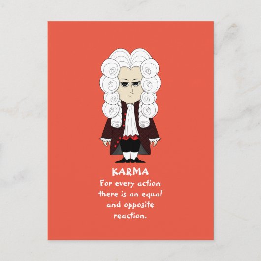 Karma & Newton's derde wet (donkere achtergrond) P Briefkaart (Voorkant)