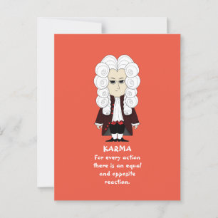 Karma & Newton's derde wet (donkere achtergrond) P Briefkaart