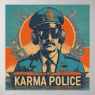 Karma Politie - Retro Whimsy in gewaagde kleuren Poster
