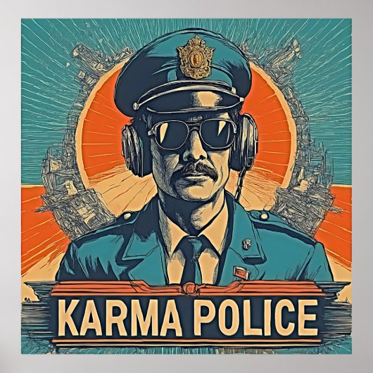 Karma Politie - Retro Whimsy in gewaagde kleuren Poster (Voorkant)