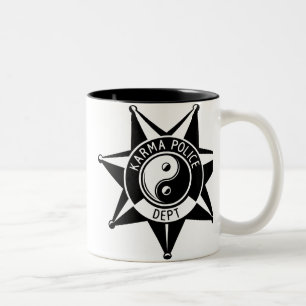 Karma politie. tweekleurige koffiemok