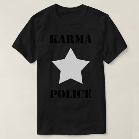 Karma Politie witte ster T-shirt (Design voorkant)