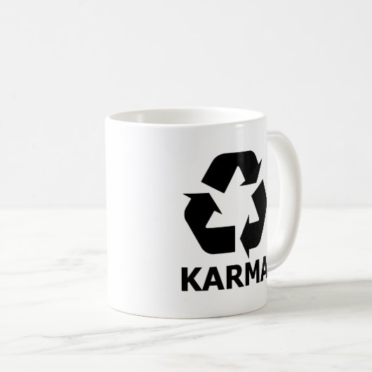 Karma Recyclen Koffiemok (Voorkant rechts)