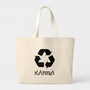 Karma Recyclen wat er omgaat Grote Tote Bag
