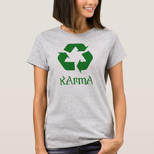Karma Recyclen wat er omgaat T-shirt (Voorkant)