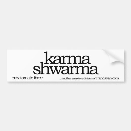 karma shwarma bumpersticker (Voorkant)
