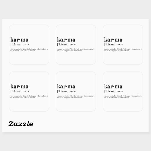 Karma Vierkante Sticker (Vel)