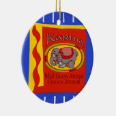 Karma, voeg toe, geef tekst uit keramisch ornament (Rechts)