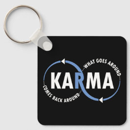 Karma - wat er omheen gaat komt terug rond (v1) sleutelhanger