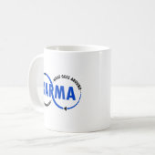 Karma - wat er omheen gaat komt terug rond (v2) koffiemok (Voorkant links)