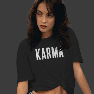 Karma White Text T-Shirt