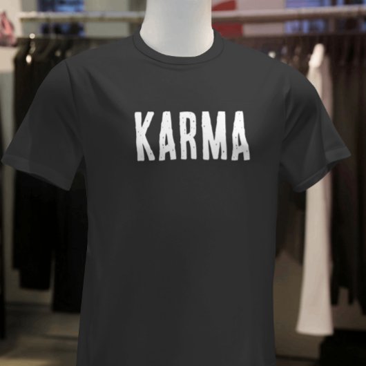 Karma White Text T-Shirt