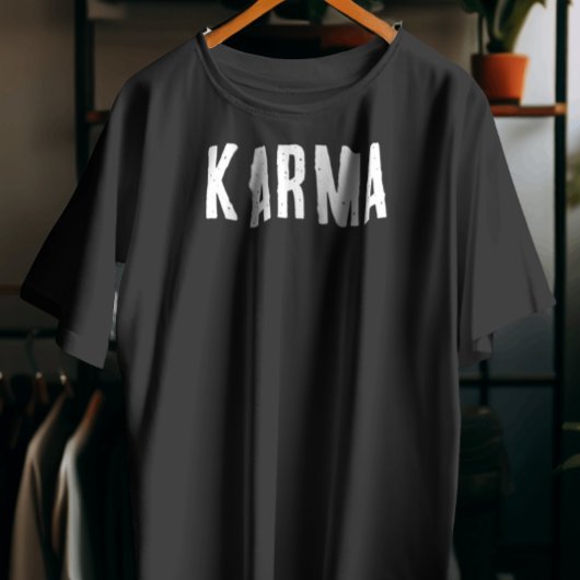 Karma White Text T-Shirt