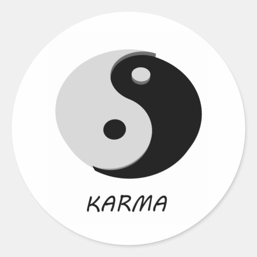 Karma Ying Yang Ronde Sticker (Voorkant)
