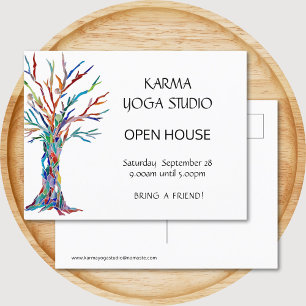 Karma Yoga Open House Uitnodiging Briefkaart