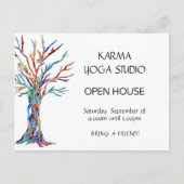 Karma Yoga Open House Uitnodiging Briefkaart (Voorkant)