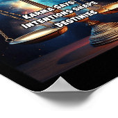 Karma zegt dat intenties het lot vormen. Sticker Poster (Hoek)