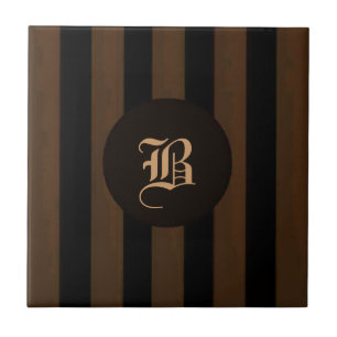 Karmaal & Zwarte Strook Tegel-Monogram B Tegeltje
