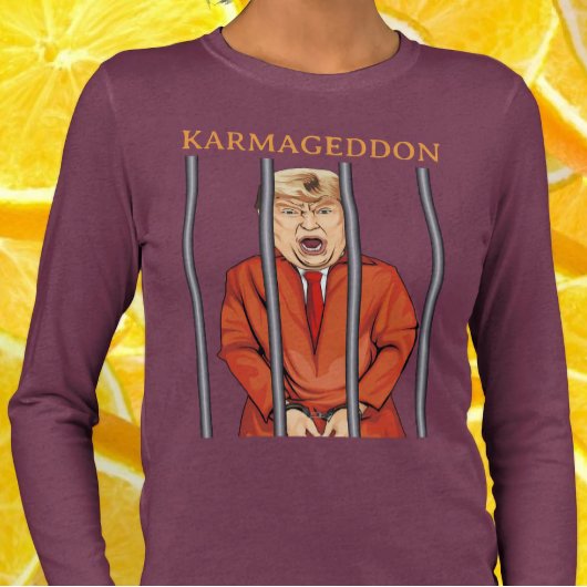 KARMAGEDDON: Trump in gevangenis Sinaasappel Jumps Tri-Blend Shirt