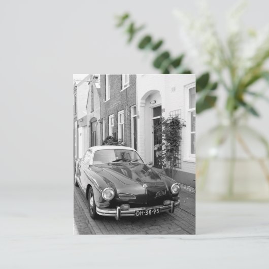 Karmann Ghia Classic Car Art Print Briefkaart (Staand voorkant)