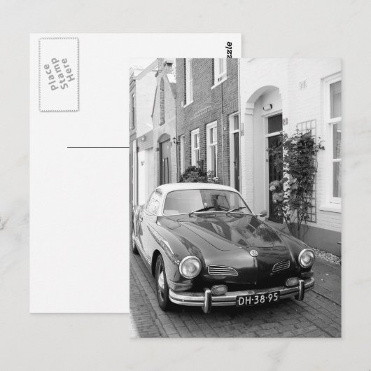 Karmann Ghia Classic Car Art Print Briefkaart (Voorkant / Achterkant)