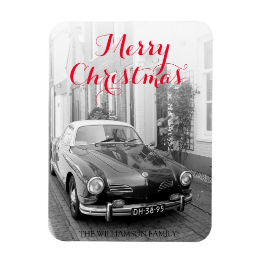 Karmann Ghia Classic Car Merry kerst Magneet (Verticaal)