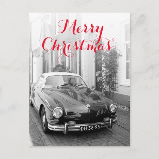 Karmann Ghia Klassieke Auto Kerstmis Feestdagenkaart (Voorkant)