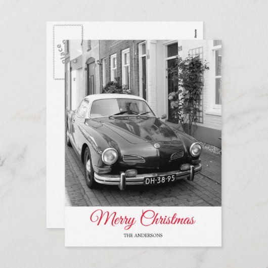 Karmann Ghia Klassieke Auto Kerstmis Feestdagenkaart (Voorkant / Achterkant)