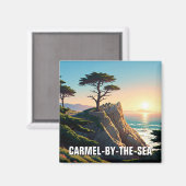 Karmel-bij-het-zee eenzame cipres magneet (Voorkant / Achterkant)