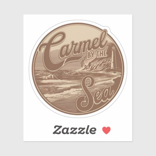 Karmel bij het zee strand california pacific coast sticker (Vel)