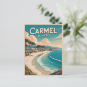 Karmel bij het zee strand california Pacifische ku Feestdagenkaart (Staand voorkant)