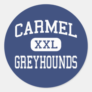 Karmel - windhonden - Middelbare school - Carmel I Ronde Sticker