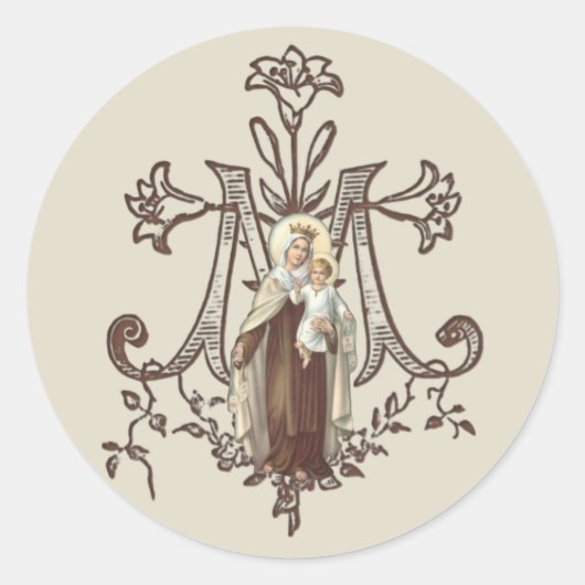 Karmelietenberg Karmelietenfeest Vintage Ronde Sticker (Voorkant)