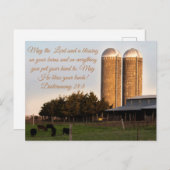 Karmer A Farmer's bidsprinkhaan Briefkaart (Voorkant / Achterkant)