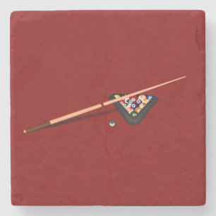 Karmozijn Biljarttafel Stenen Onderzetter