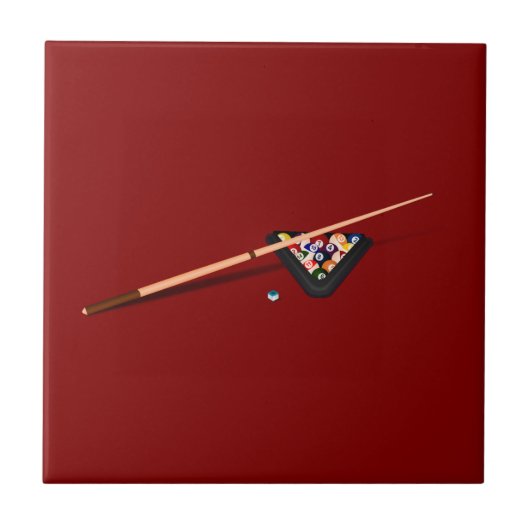 Karmozijn Biljarttafel Tegeltje (Voorkant)