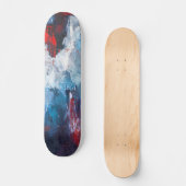 Karmozijn Blauwe Stoom Abstract Skateboard (Voorkant)