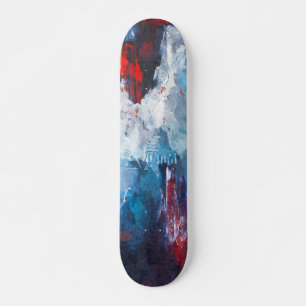 Karmozijn Blauwe Stoom Abstract Skateboard