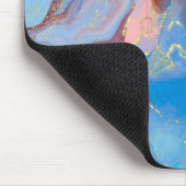 Karmozijn, Blush, Blauwe en Gouden Marmer Alcohol  Muismat (Hoek)