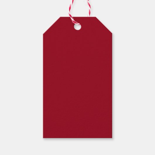 Karmozijn (effen kleur) cadeaulabel (Voorkant)