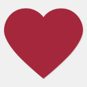 Karmozijn (effen kleur) hart sticker (Voorkant)