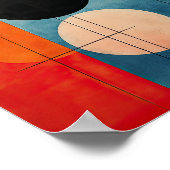 Karmozijn en Azure: Abstract Geometrisch Minimalis Poster (Hoek)
