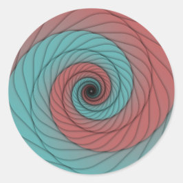 Karmozijn en Turkoois Werveling Ronde Sticker